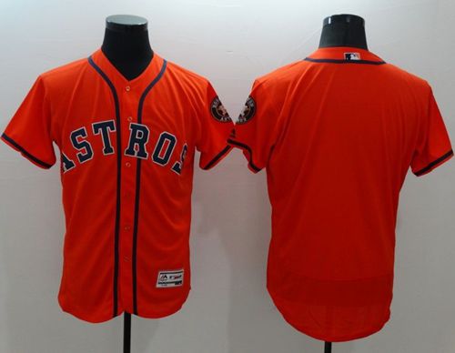 Astros Blank Orange Flexbase Authentic Collection Stitched MLB Jersey - Click Image to Close